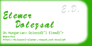 elemer dolezsal business card